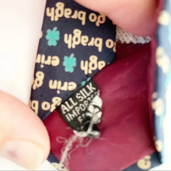 Allyn Erin Go Bragh‎ Ireland Necktie St Patrick’s Day Irish Green Shamrocks Tie - Picture 6 of 6